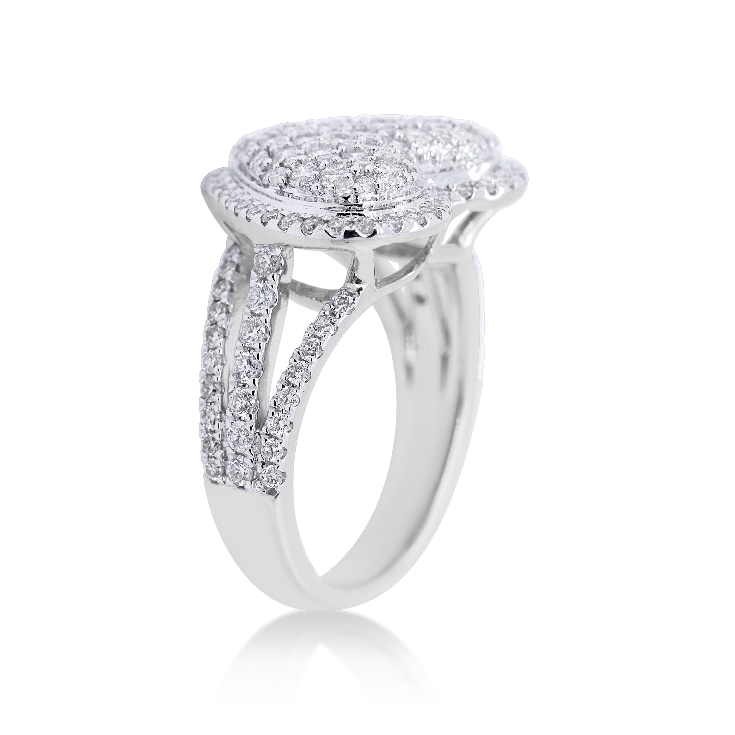 Diamond Heart Ring 1.61 ct. 14K White Gold